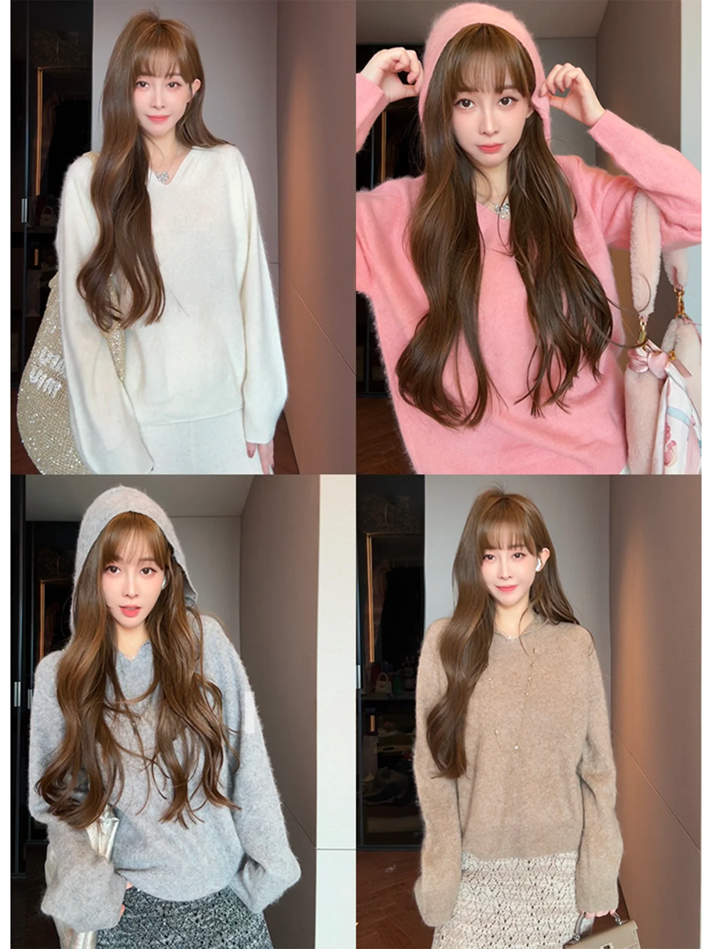 

Lazin Sle Hooded Sweater Camere Fce Brued Autumn Winter Super Comfortable Versatile Women's Knitwear Long Sve