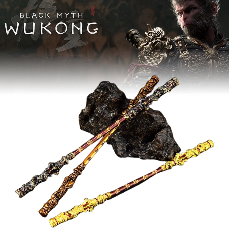 Mini Black Myth Wukong Cudgel Meatal Monkey King Wukong Weapon Real Size Japanese Katana Steel Samurai Sword Kid Toy Anime Gift