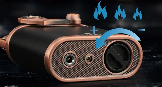 XIFEI Cigar Lighter 4 Jet Flame Torch Lighter with Cigar Holder, Windproof Rocker Arm Butane Lighter Adjustable Flame