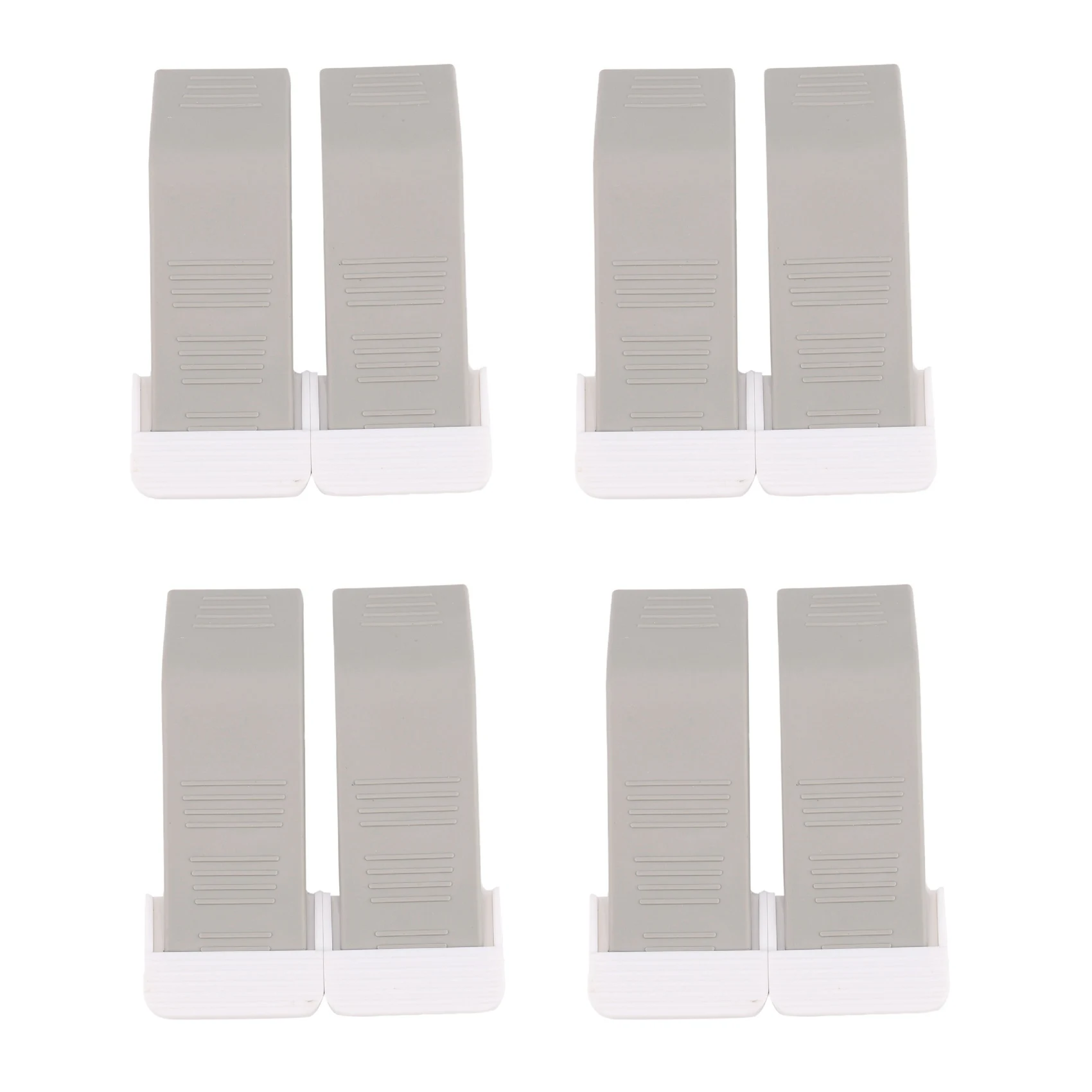 Y50A-Door Stopper 8 Pack Set Premium Heavy Duty Door Stop المطاط إسفين مع حامل تخزين مزخرف - حاجز باب مثالي (رمادي)