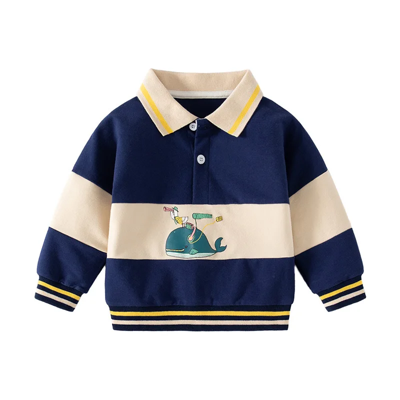 Whale Boys Sweatshirts Toddler Jacket Tops Cotton Long Sleeve Kids Tshirts Spring Fall Children Clothes