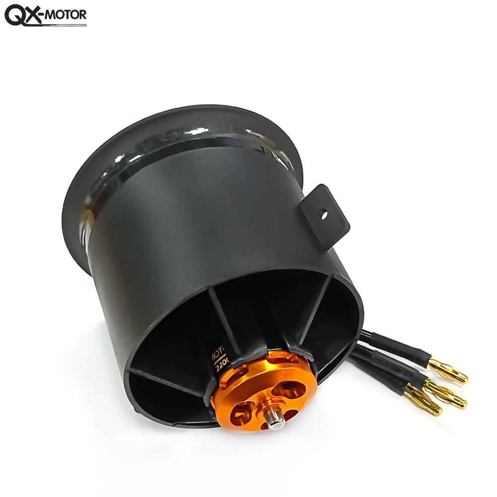 QX-MOTOR 70mm EDF CW CCW QF3027 2200KV Silnik bezszczotkowy 12 łopatek Wentylator kanałowy użyj 100A ESC do zdalnie sterowanych części zabawek