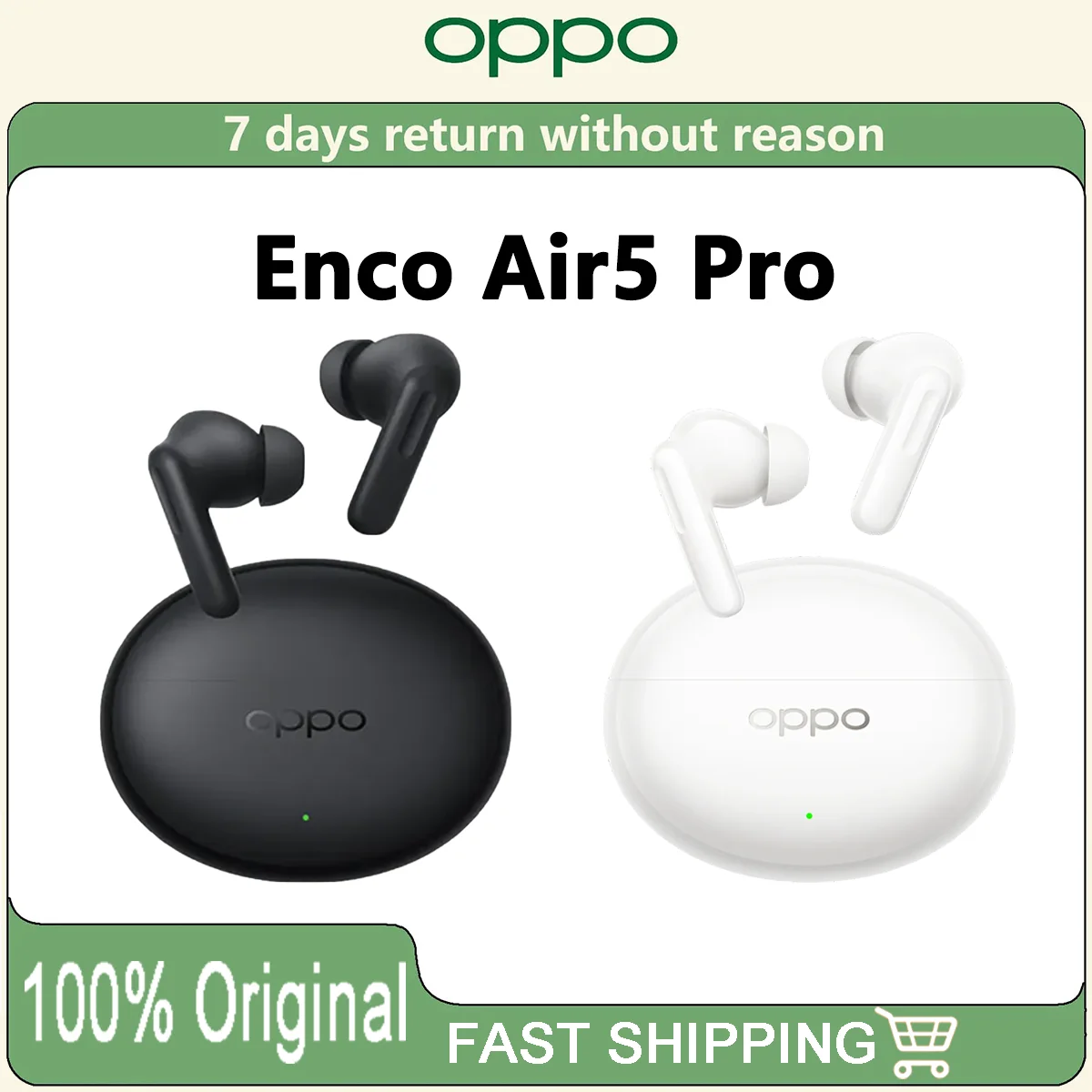 

Original OPPO Enco Air 5 Pro Bluetooth 6.0 TWS Earphones 55dB Active Noise Reduction LHDC5.0 54H Playtime Earbuds