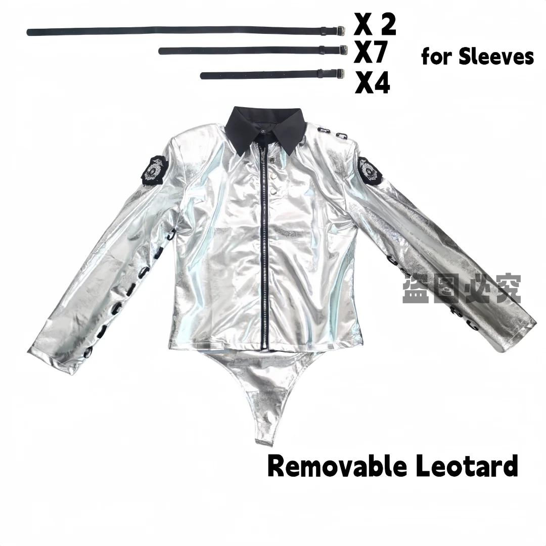 Impersonatore Michael Joseph Jackson Costumi Giacca BAD tour Giacca body argento Capispalla per collezione Regalo a sorpresa