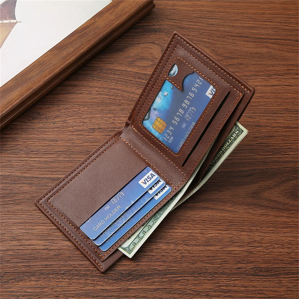 2023 PU Leather Men Wallets Male Bag Small Multifunctional Money Coin Purses Dollar Large Capacity Design Slim Casual Wallet