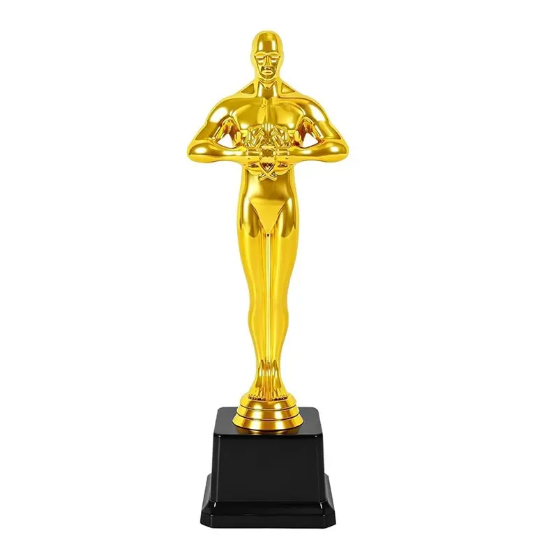 XSXS-Plastic 10 Inch Golden For Gold Award Trophy For Sports, Celebration, Competition For Award Ceremony Events