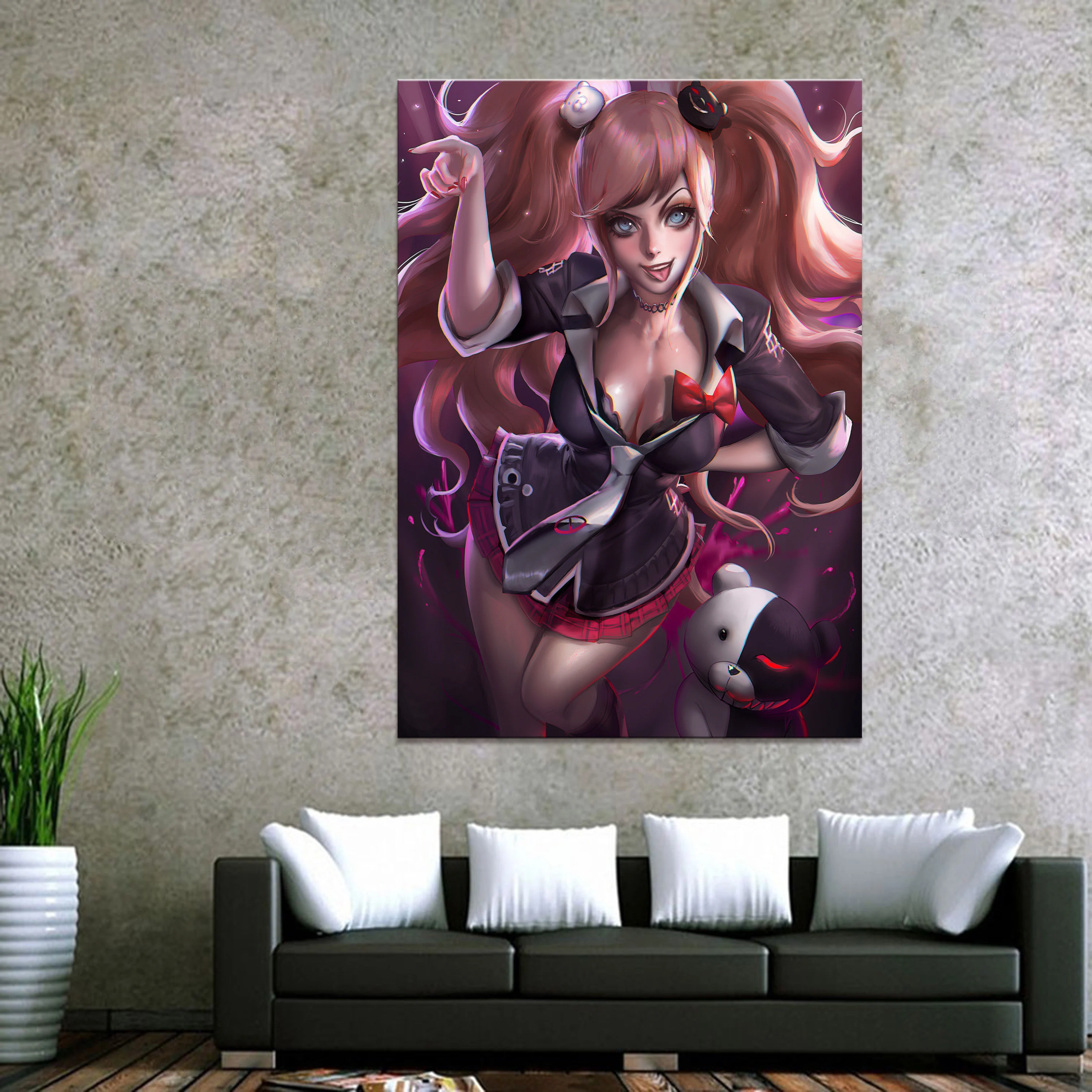 Home Decor Canvas Painting Danganronpa Junko Enoshima Game 1 Piece Sexy Girl Wall Art Poster Print Picture Living Room Decoratio