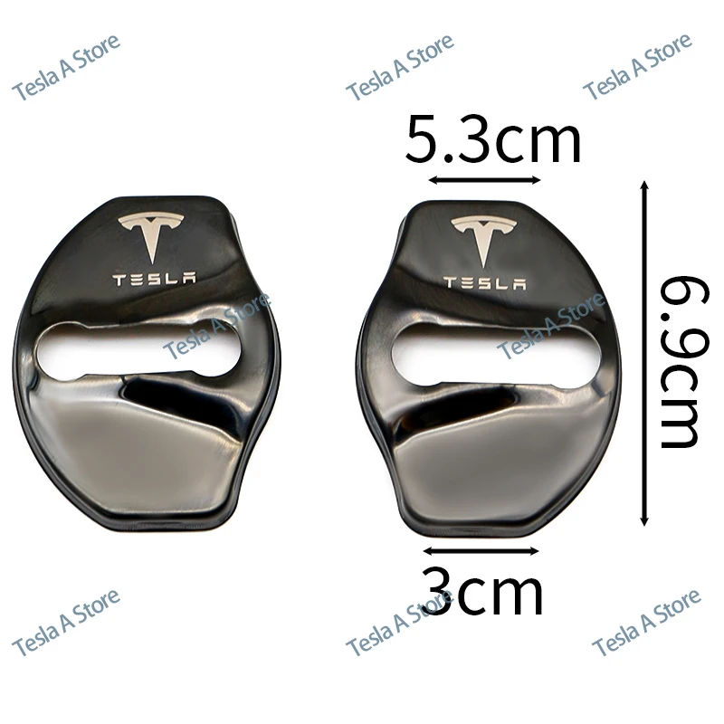 4PCS Car Door Lock Cover Tesla  Anti-Rust Decorative Premium Protective Cover for Tesla model 3 Y Model X  Auto Accessories