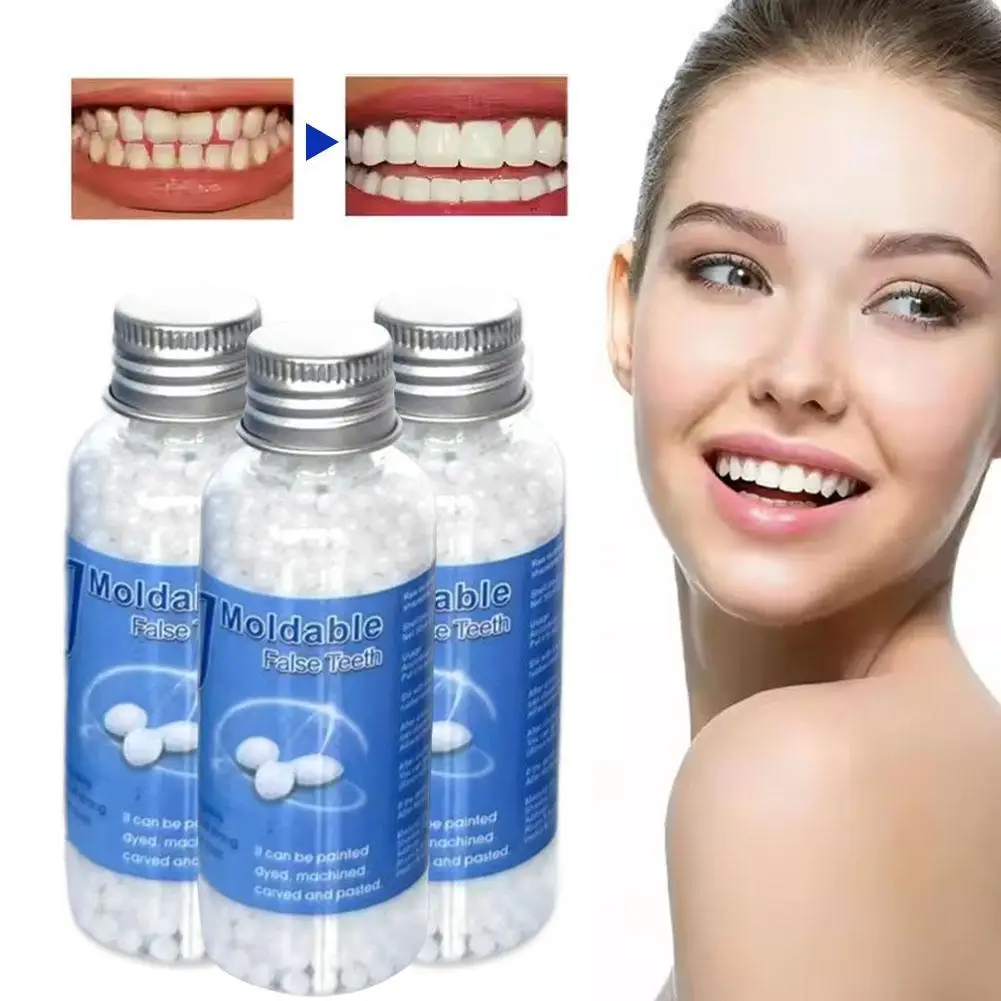 3PCS Colla per riparazione dei denti in resina Denti modellabili Lacune Riempimento Colla solida Riparazione temporanea dei denti Colla per denti finti Strumenti dentali di sicurezza