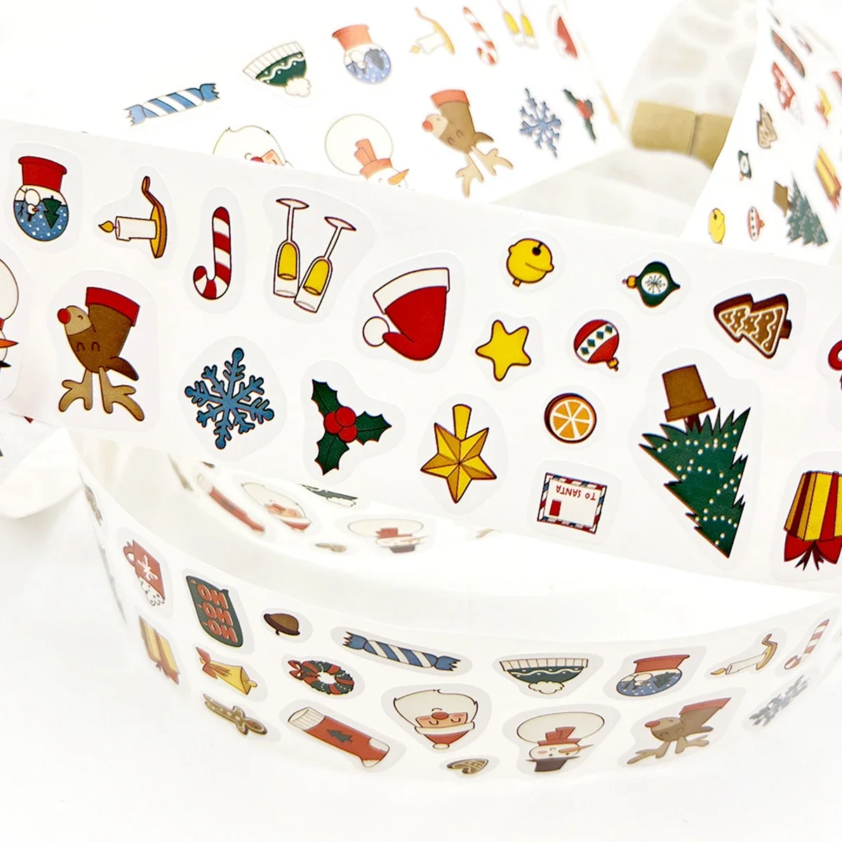 300PCs/Roll Cartoon Christmas Sticker Gift Tag Holiday Birthday Party Gift Decoration Praise Sticker Reward Stickers Label