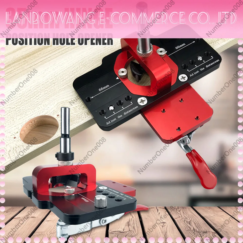 35mm Hinge Drilling Jig Woodworking Drilling Template Aluminum Alloy Cabinet Jig for Concealed Hinge Hole Locator