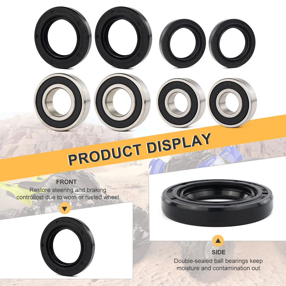 

Для Yamaha Raptor 660R 2001-2005 Raptor 700 2013-2023 Raptor 700R 2006-2023 YXZ 1000R Запчасти для квадроциклов Комплект подшипников и уплотнений передних колес