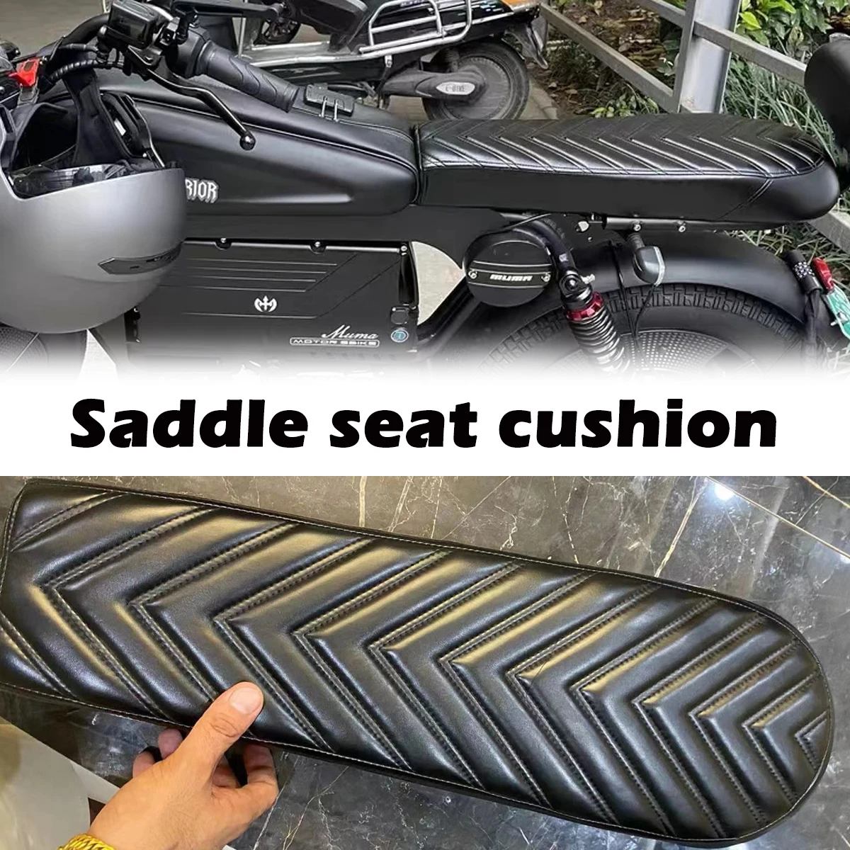 

Motorcycle 600MM saddle cushion retro seat Extended bicycle Custom stripes Suitable for Super73 Super 73 S1 S2 RX Y1 ZX