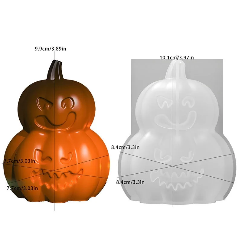 DIY-Harzform Halloween Lächelndes Gesicht Kürbis Kerzenform Silikonform Laternen-Ornament