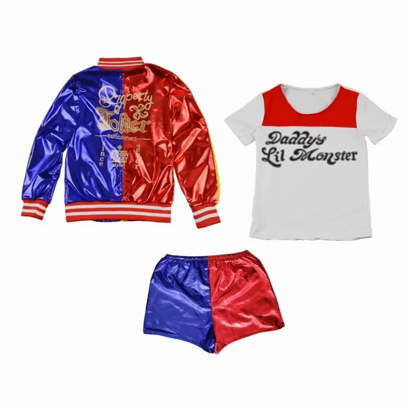 الدب البيت AA المرأة هارلي زي كوين تأثيري الانتحار فتاة فرقة سترة تي شيرت السراويل مجموعات الوحش مهرج سيارة جديد 2025 WKD001