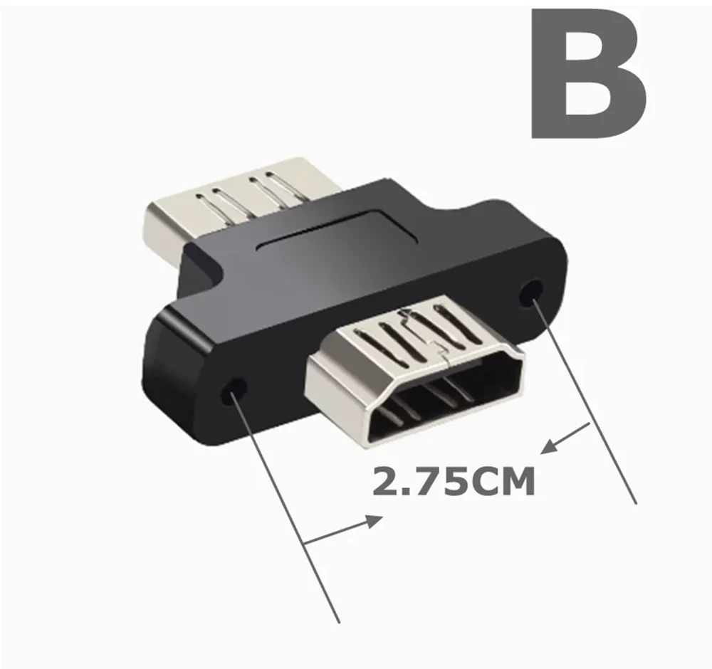 HDMI female to female with screw hole computer chassis panel docking connector HDMI adapter can be fixed adapter