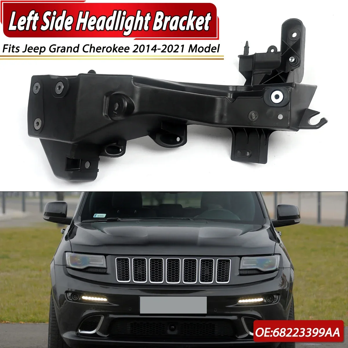 Magickit FOR 2014-2021 JEEP GRAND CHEROKEE HEADLAMP MOUTING BRACKET ABS LEFT / RIGHT DRIVER SIDE