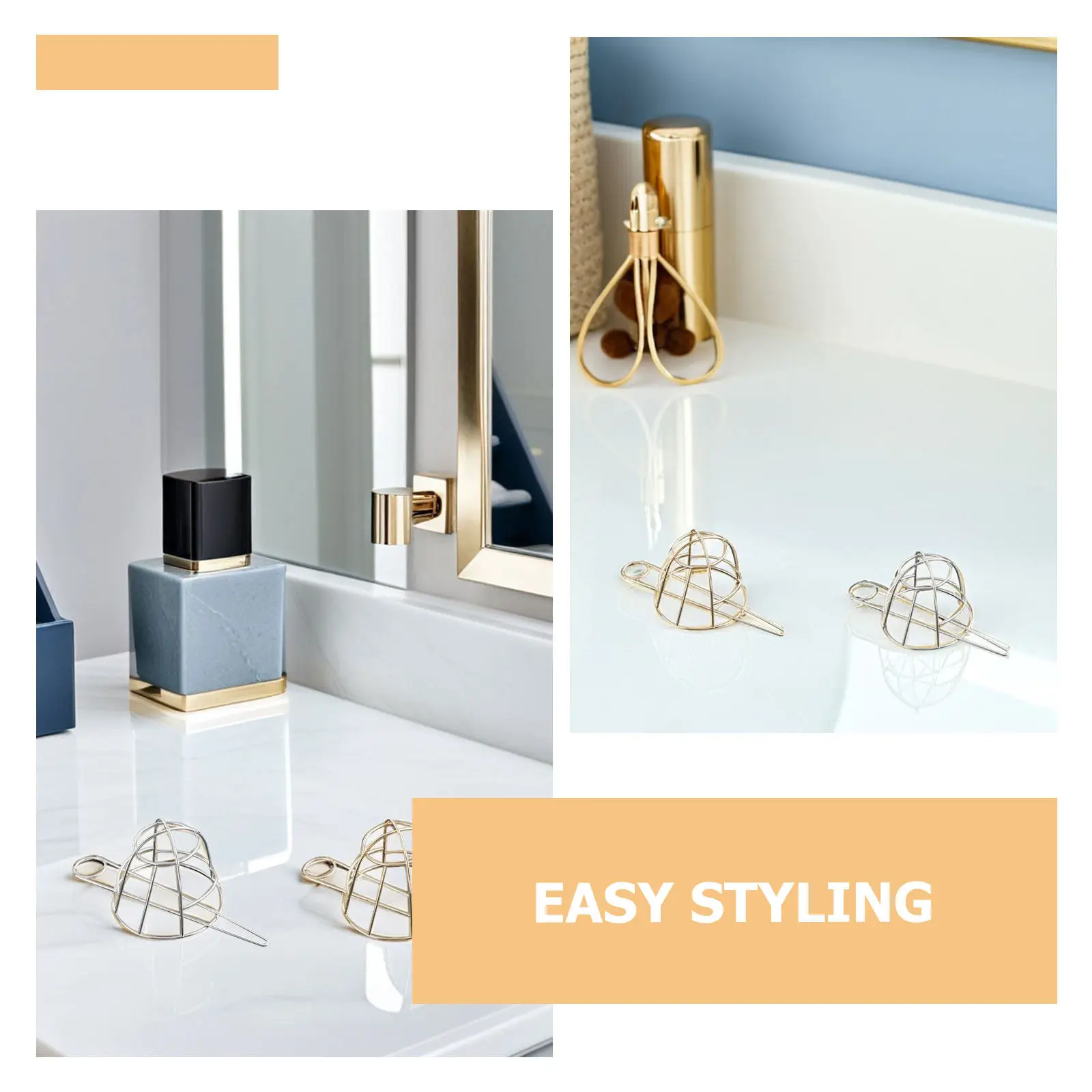 Metal Hair Bun Cage Fork – Hollow Birdcage Chignon Cover for Elegant Updo Styling (2 pcs)