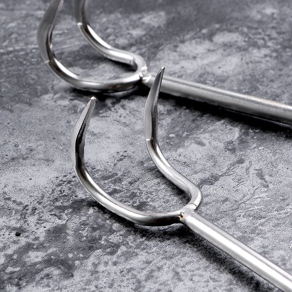 

High-Grade Stainless Steel Meat Hook Handheld Food Flipper Hook Bbq Cooking Grilling Kitchen Meat Turner Barbecue Accessory