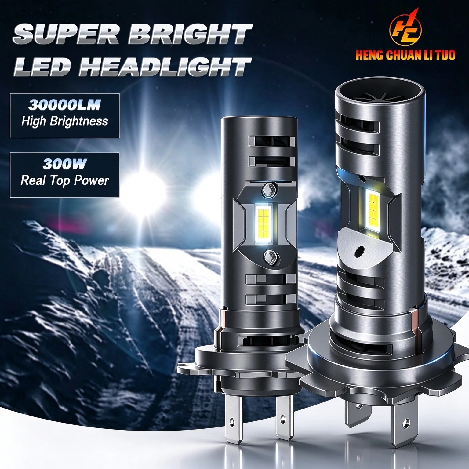 H7 LED Headlight Bulbs 2PCS, 1:1 Plug and Play, 6500K White, CANBUS Error Free, HIGH POWER 800% Brighter, Halogen Replacement