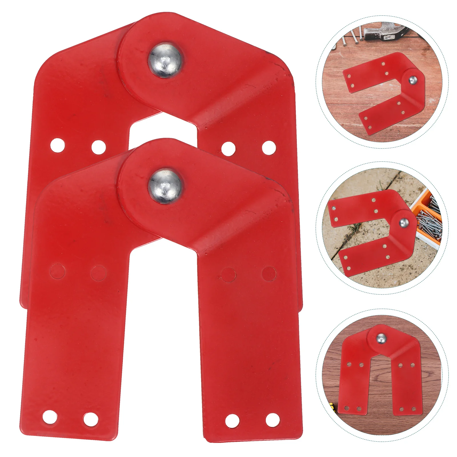 

2 Pcs Kit Ladder Universal Accessories Hasp Hinge Replacement Step Suite Metal Hinges Attic Attachment Red Parts