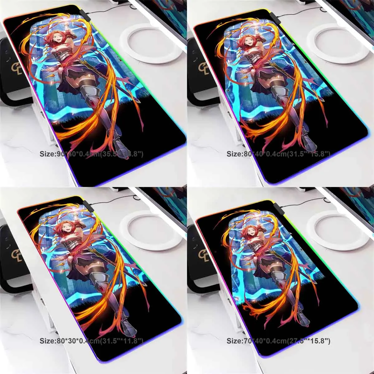 RGB Backlit Anime The Rising of the Shield Hero Mouse Pad Overwatch Mouse Mat Large Mouse Pad Non-Slip Gamer Table Keyboard Mat