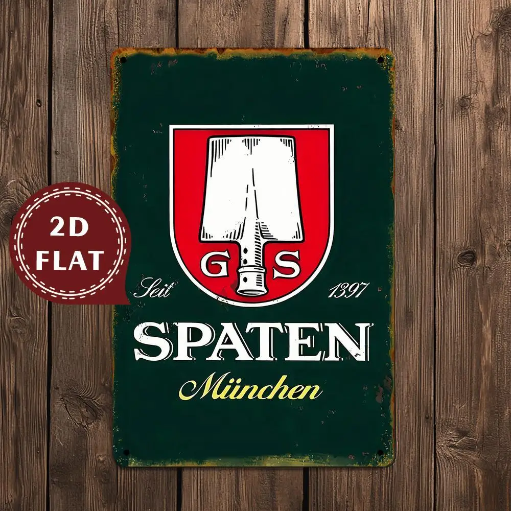Vintage Shovel Emblem Wall Plaque - Rustic Iron Metal Sign with Pre-Drilled Holes, No Electricity Needed for Indoor/Outdoor Dec