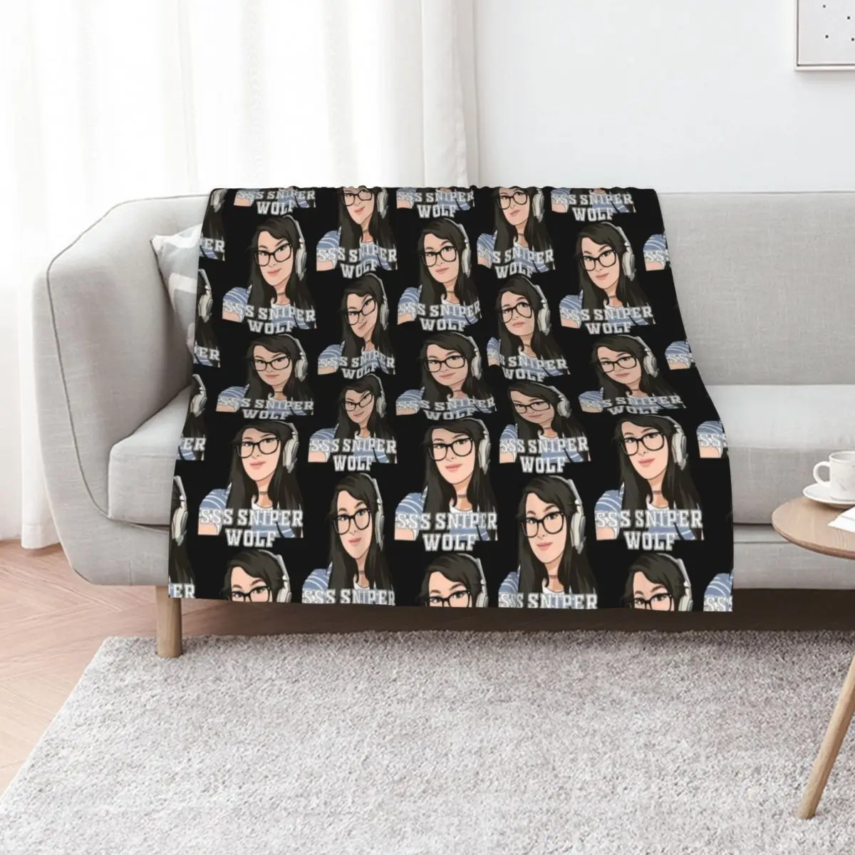 SSS Sniper Wolf Essential Throw Blanket Flannel Thermals For Travel Flannel Fabric Bed linens manga Stuffeds Blankets