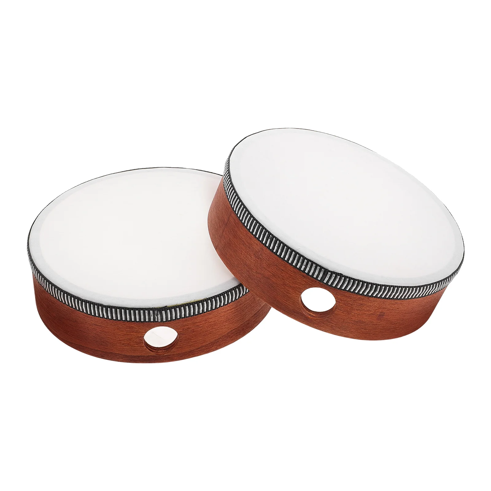 

2pcs Tambourine Drum Small Hand Bells Wooden Percussion Instrument Baby Drums Toy Kids Hand Drum Adults tambourine