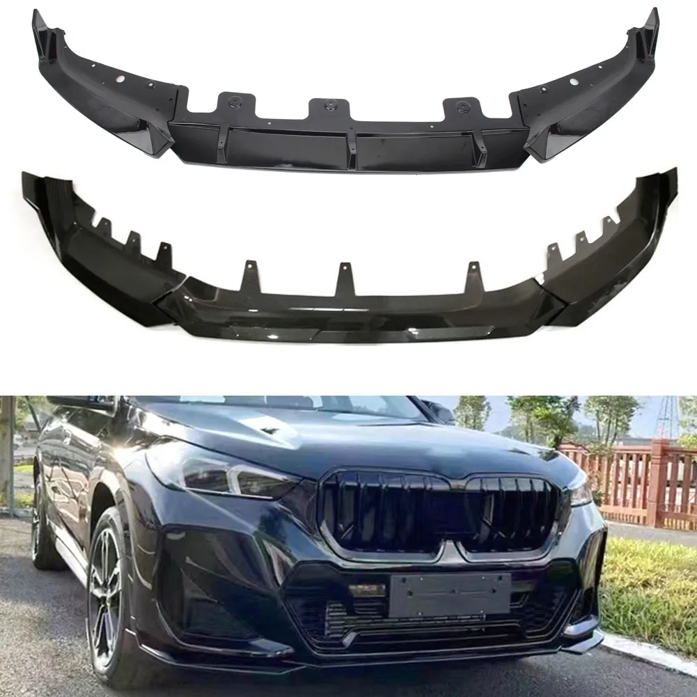 Three Stage Front Lip Splitter Spoiler Side Lower Splitters Body Kit For BMW X1 U11 2023