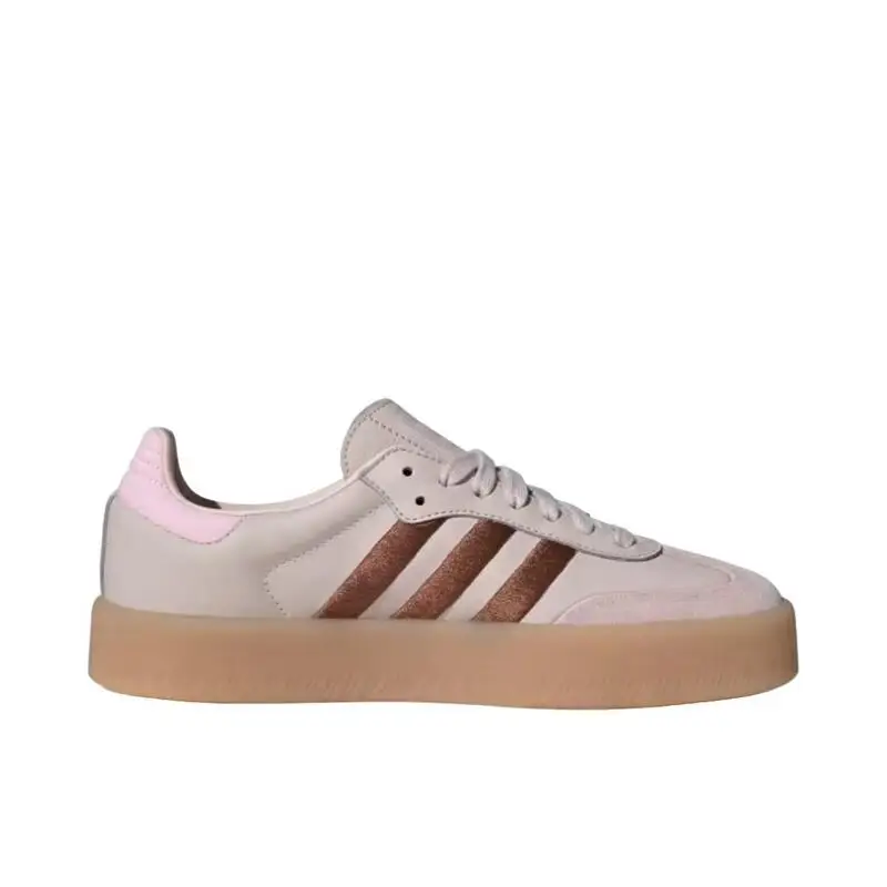 Adidas Originals Samba 快適、滑り止め、耐摩耗性、ロートップ、キャンバス シューズ、男性と女性の両方、ピンク色。
