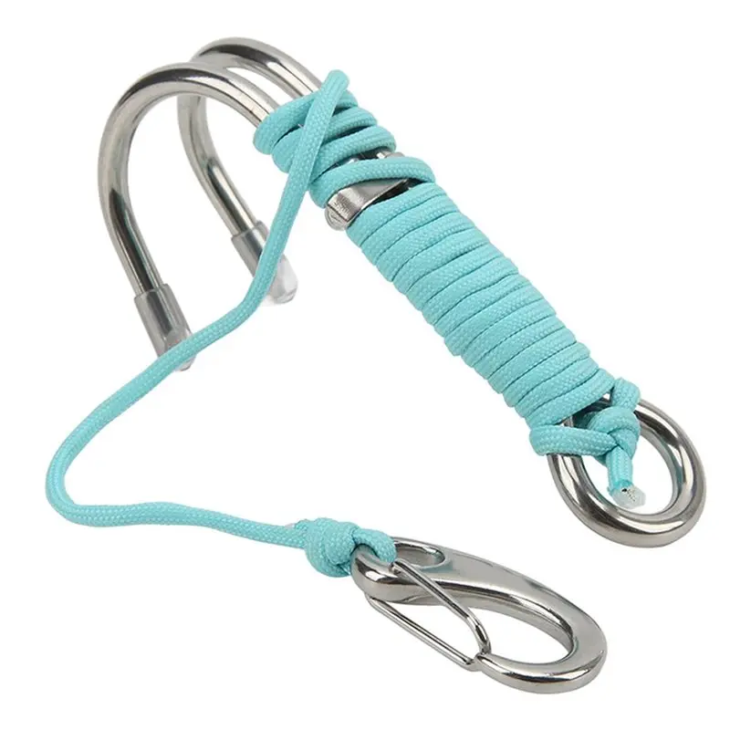 L71A Scuba Diving Double Drift Hook With Luminous Line, For Current Strong Cord Gear, Dual Anchor For Cave Diving