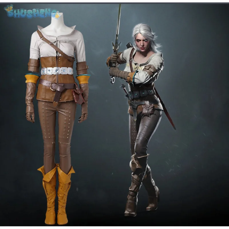 Juego Witcher 3 Wild Hunt Cirilla Fiona Elen Riannon Cosplay disfraz de Ciri fiesta de Halloween conjunto completo de alta calidad venta de ropa