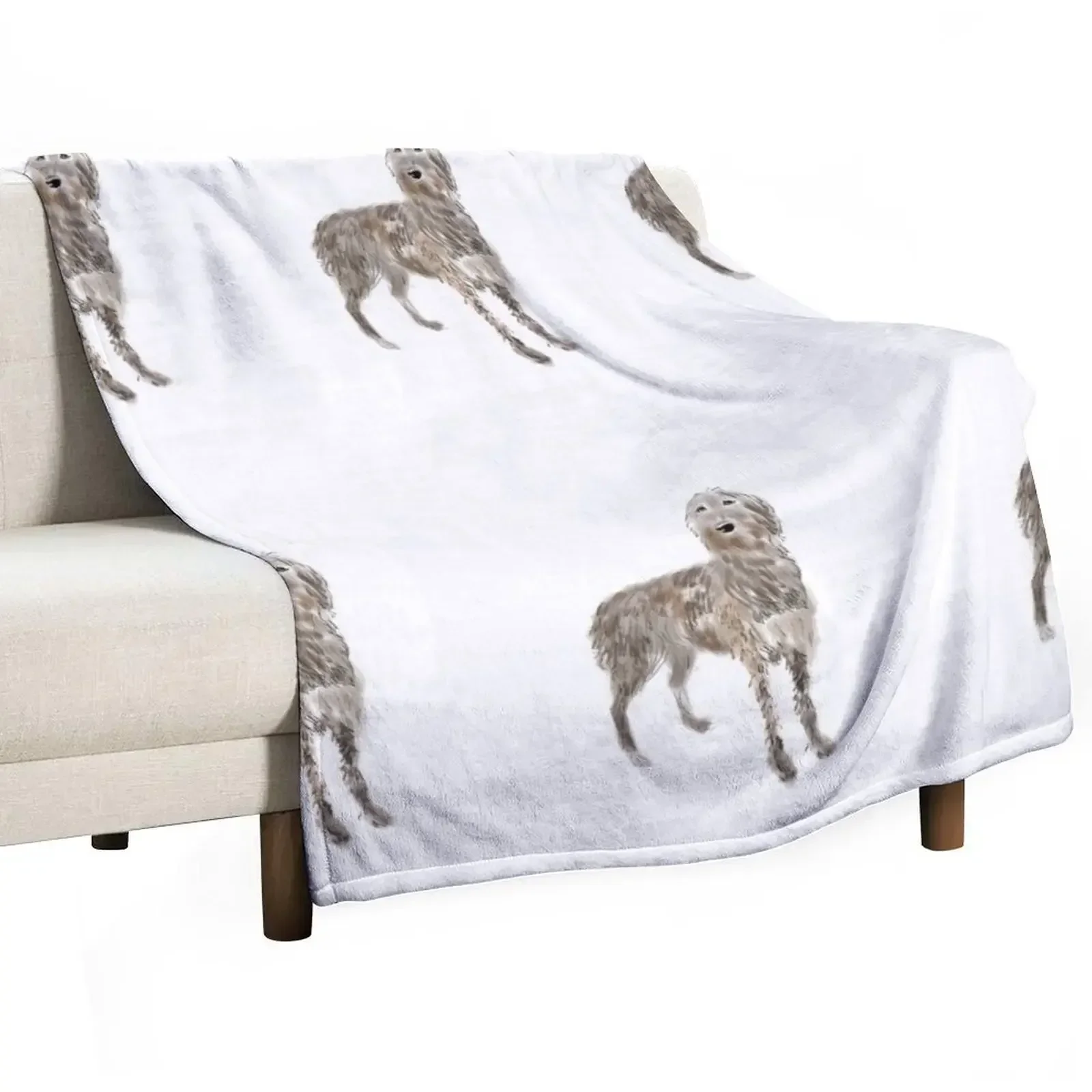 Deerhound Throw Blanket for winter Personalized Gift Hairys Blankets