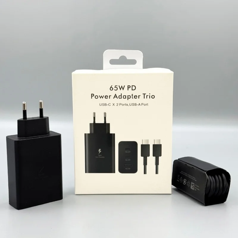 Pour Samsung Chargeur Super Rapide 65W Galaxy S24FE S24Ultra S23 S22 FLip Fold 2 3 4 5 6 A06 A16 A15 A35 A55 Adaptateur et protecteur de câble