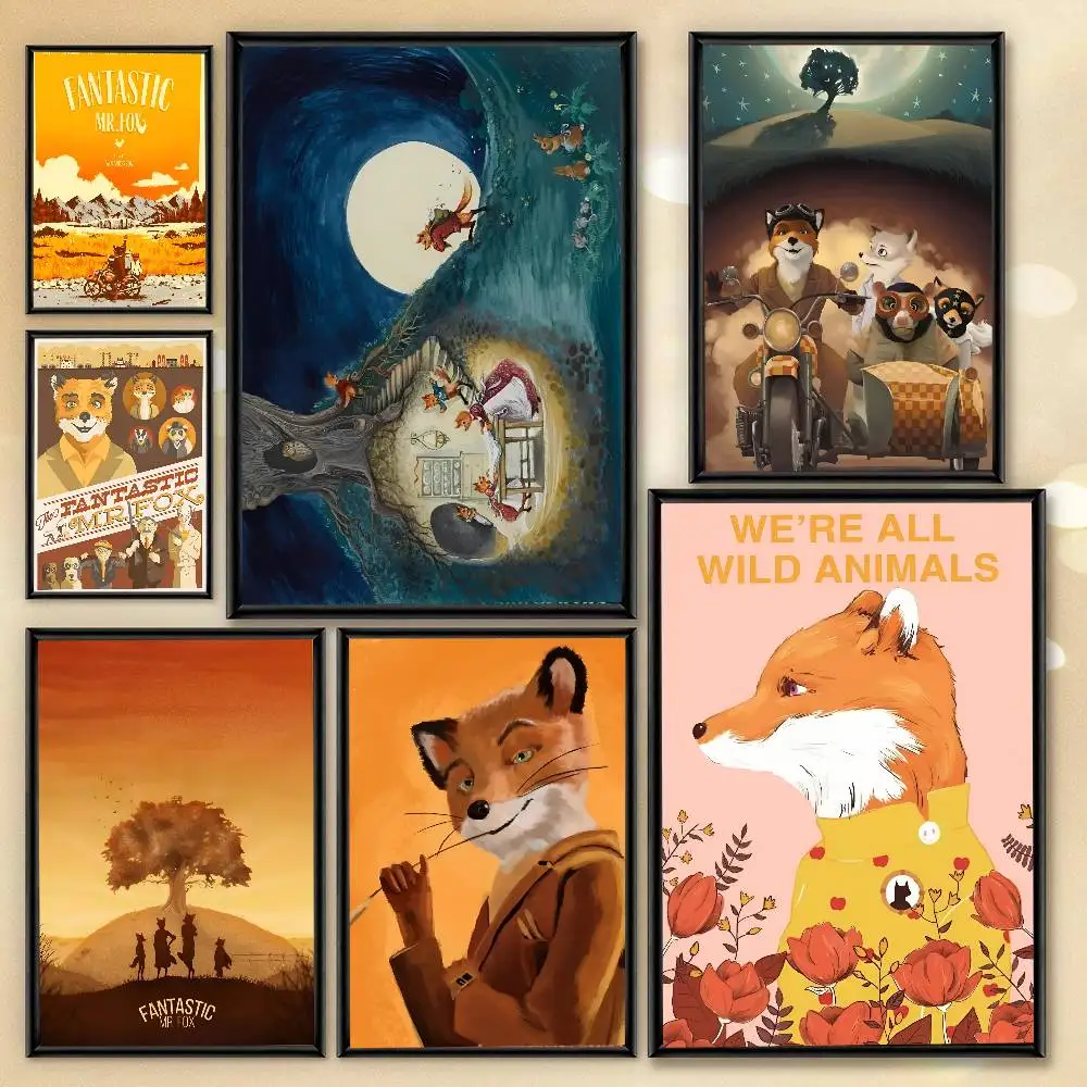 Style Wes Anderson Movie The Fantastic Mr Fox Poster Art With Prints Home Bedroom Living Room Decoration Gift