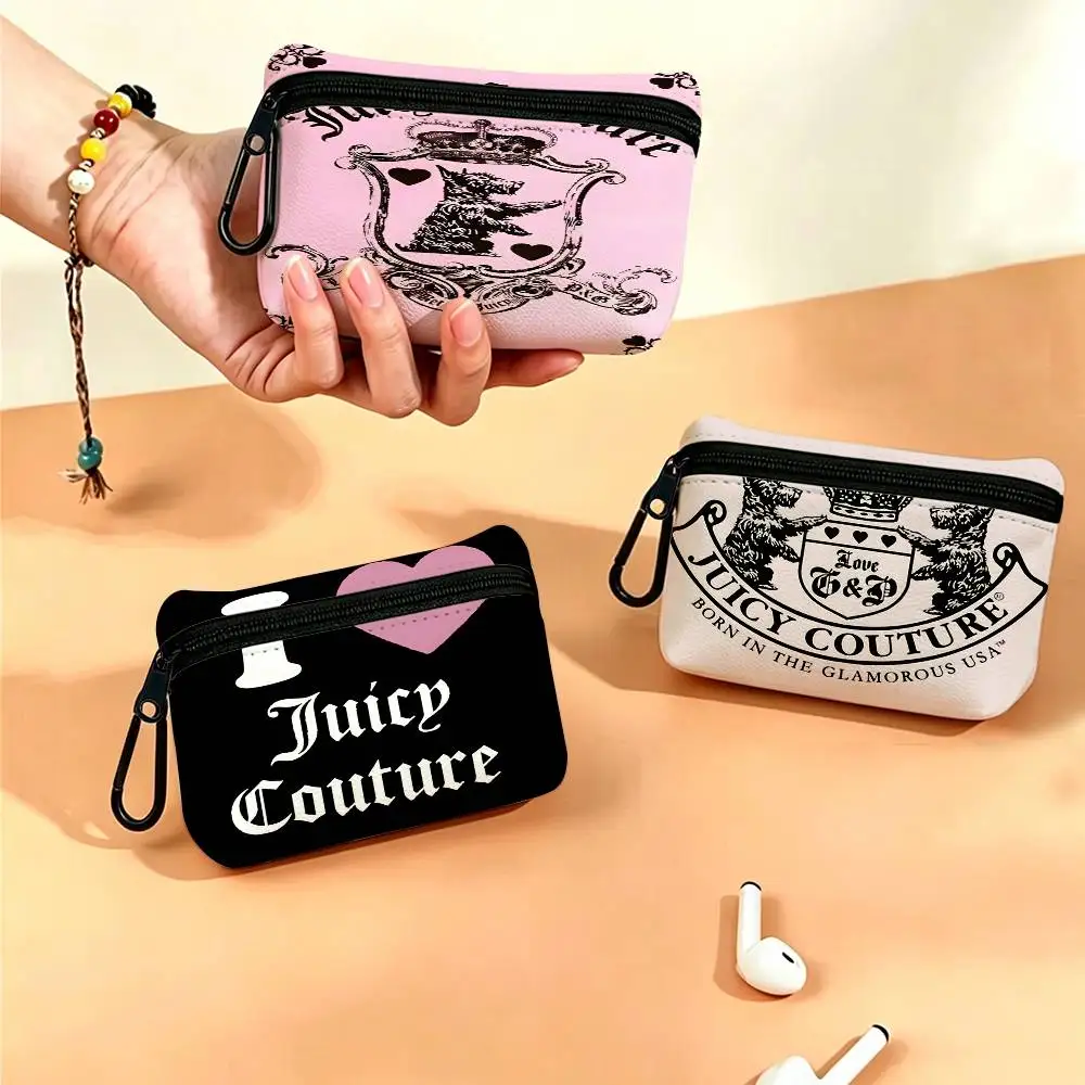 Perfumes J-Juicy C-CoutureS-S Portable Mini Oxford Cloth Coin Purse With Carabiner Hook Zipper Key Card Earphone Storage Wallet