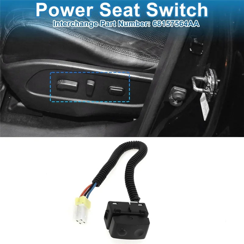 

Power Seat Switch Replacement 68157564AA For Dodge RAM 1500 2500 3500 Car Adjust Recline Recliner Switch Accessories