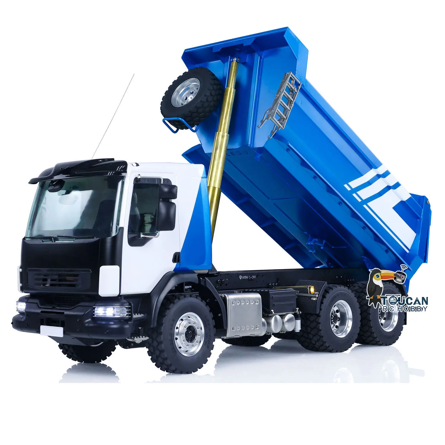 Toys 1/14 LESU Metal VM 3Axles 6x6 Hydraulic RC Dumper Trucks DIY Remoted Tipper Assembled Car Light Sound Vehicle Model for Boy