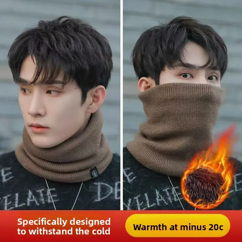 Winter Fleece Neck Gaiter Unisex Thick Knitted Scarf Windproof for Cycling Hiking