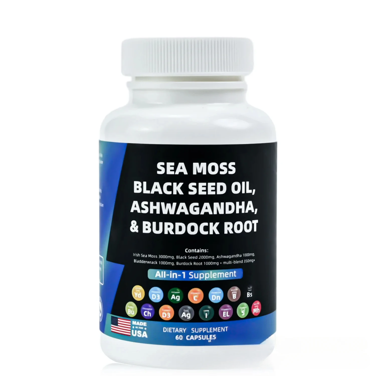

Seaweed Capsules Vegetarian Black Seed Oil South African Drunken Eggplant 60 capsules,helpful for digestion and enhancing energy