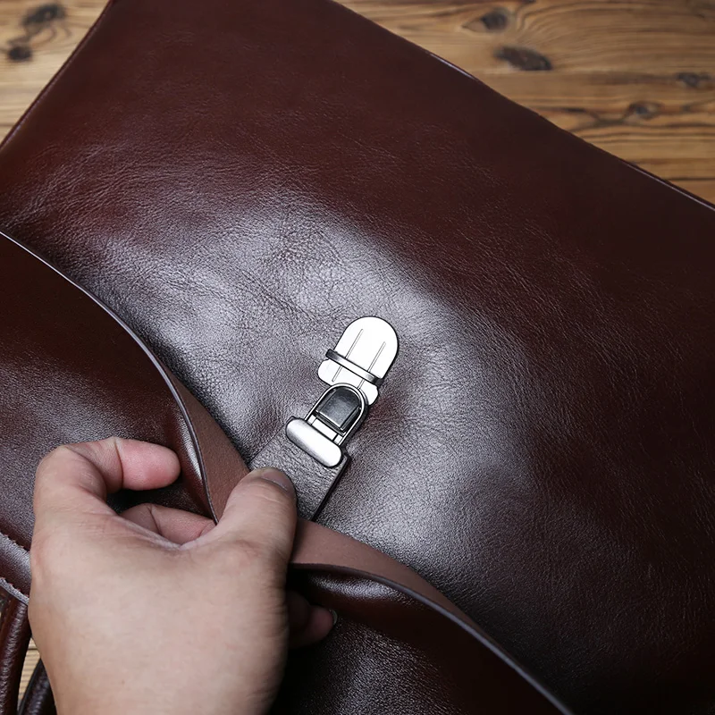 NZPJ Echtes Leder Herren Aktentasche Vintage Natürliche Rindsleder Handtasche Große Kapazität Umhängetasche Lässige Mode Computer Tasche – Detail 12
