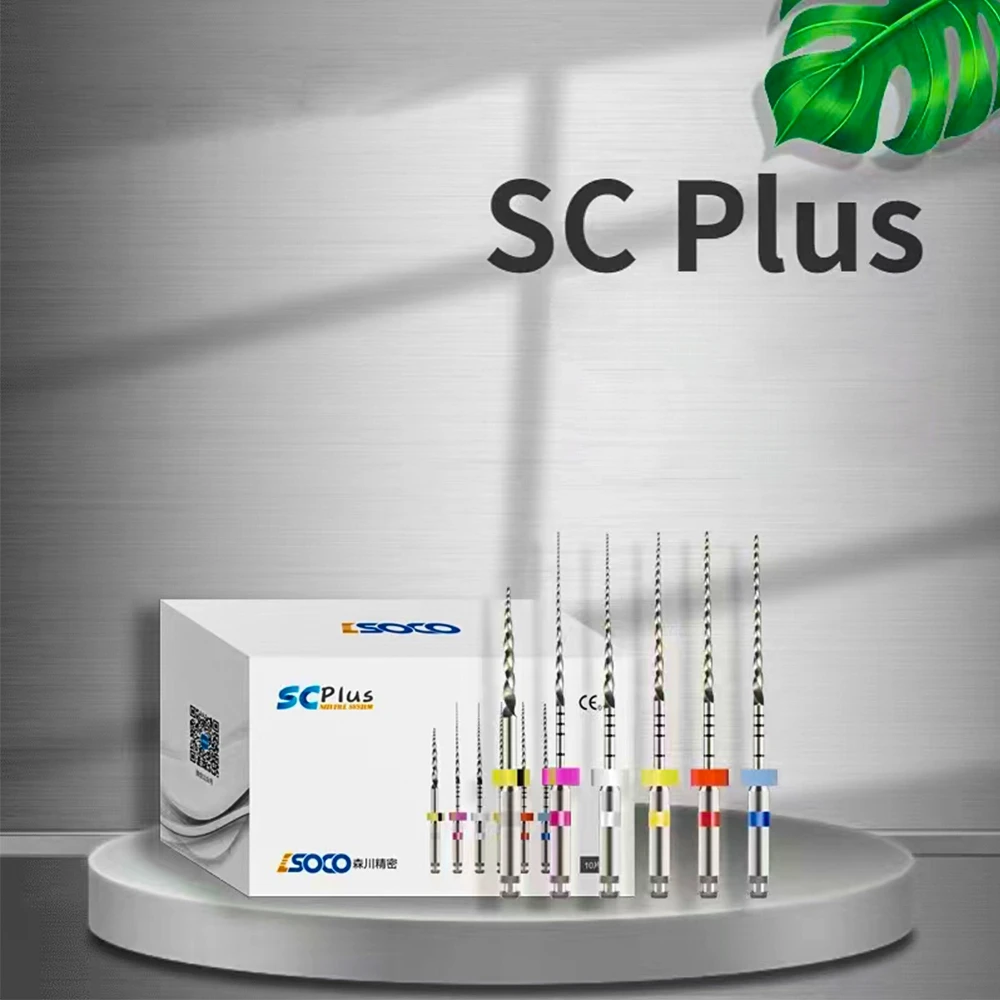 SOCO PLUS-Lima Dental de níquel y titanio, 6 piezas, Canal radicular activado por calor, limas rotativas endodónticas, materiales de odontología para EndoMotor