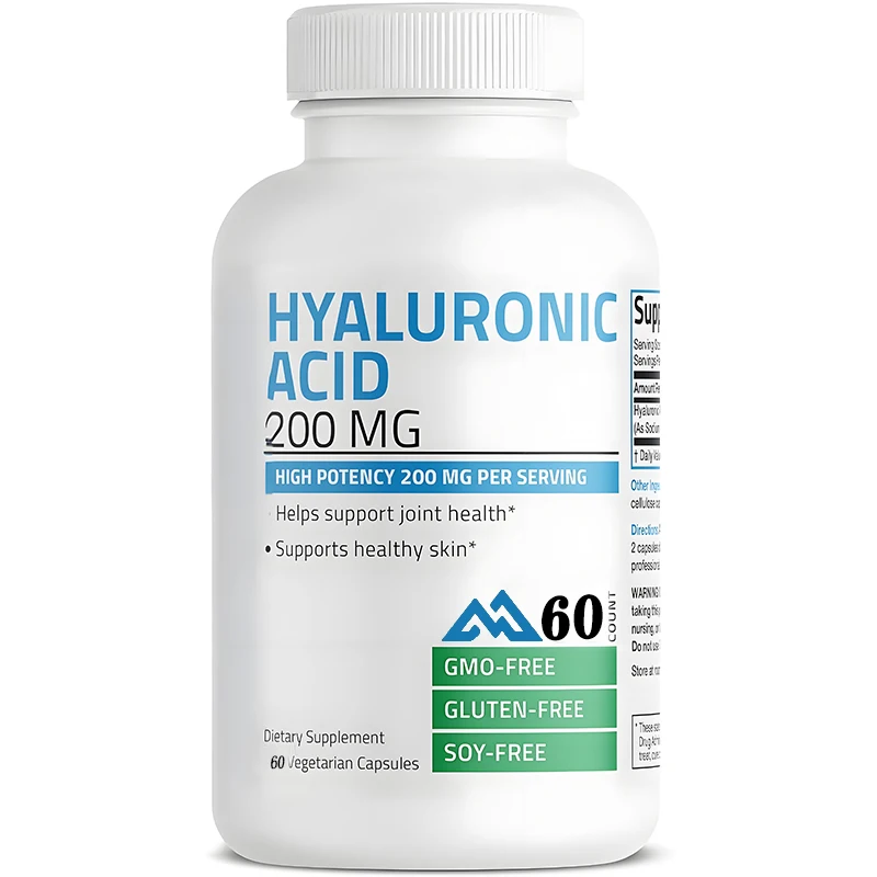 

Hyaluronic acid 200mg high-efficiency joint health and healthy skin support, non GMO, 60 vegetarian capsules