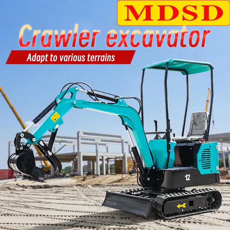 Vendita diretta in fabbrica Mini escavatore cingolato da 1,2 tonnellate EPA EURO5 Motore Escavatore idraulico Escavatore agricolo Vendita personalizzata