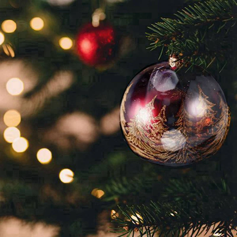 X18A-30 pezzi di plastica palla cava di Natale palla cava decorazione palla cielo finestra sfera trasparente scatola di imballaggio di caramelle