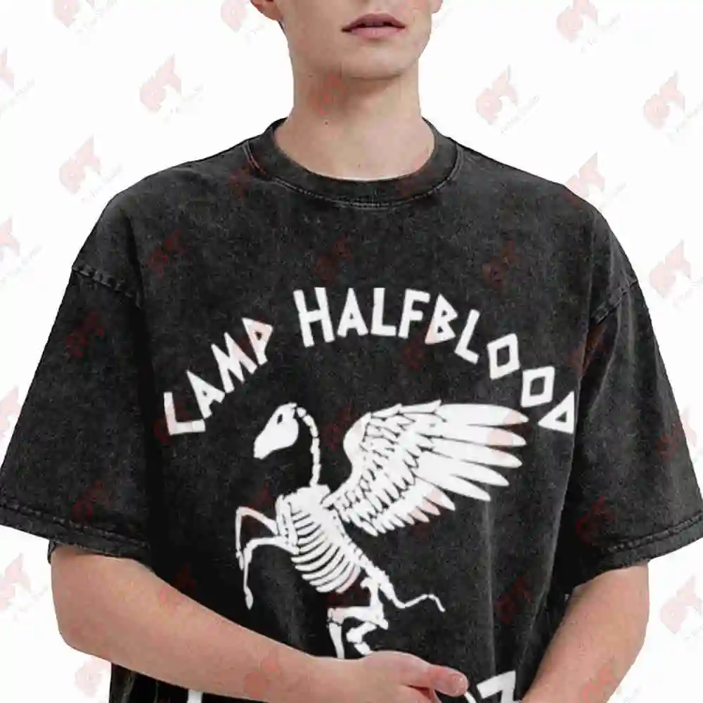 Camp Halfblood Cabin 13 Hades Nico Di Angelo Vintage Washed Tee Pure Cotton T-Shirt