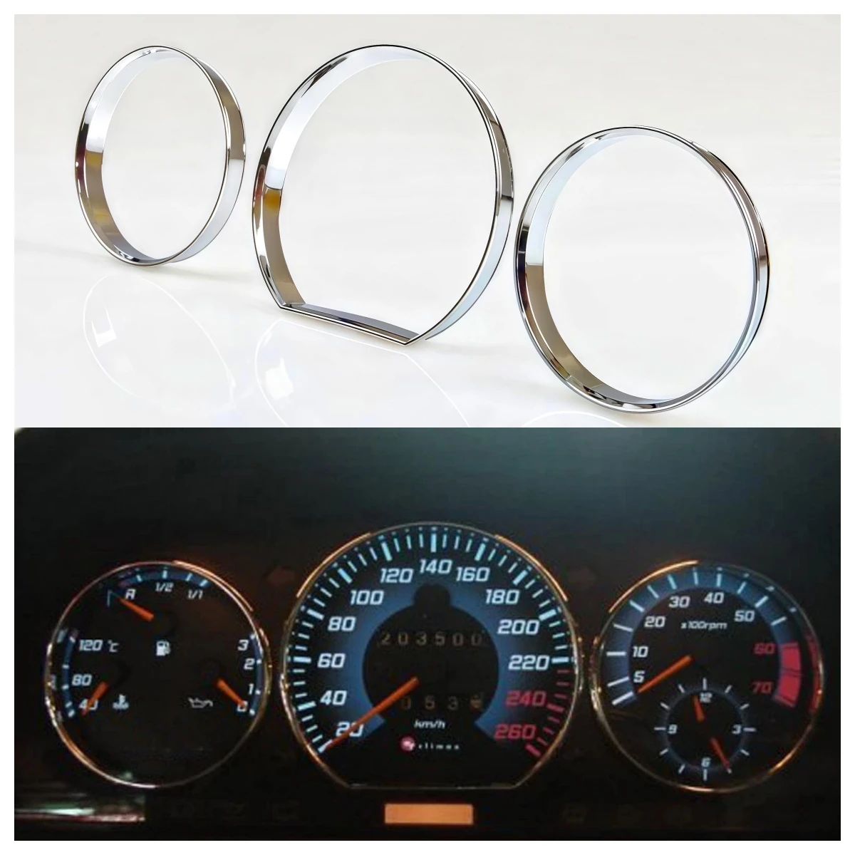 Chrome Dashboard Speedometer Gauge Ring Cluster Dial Trim Bezel fit For Mercedes Benz W163 ML Class