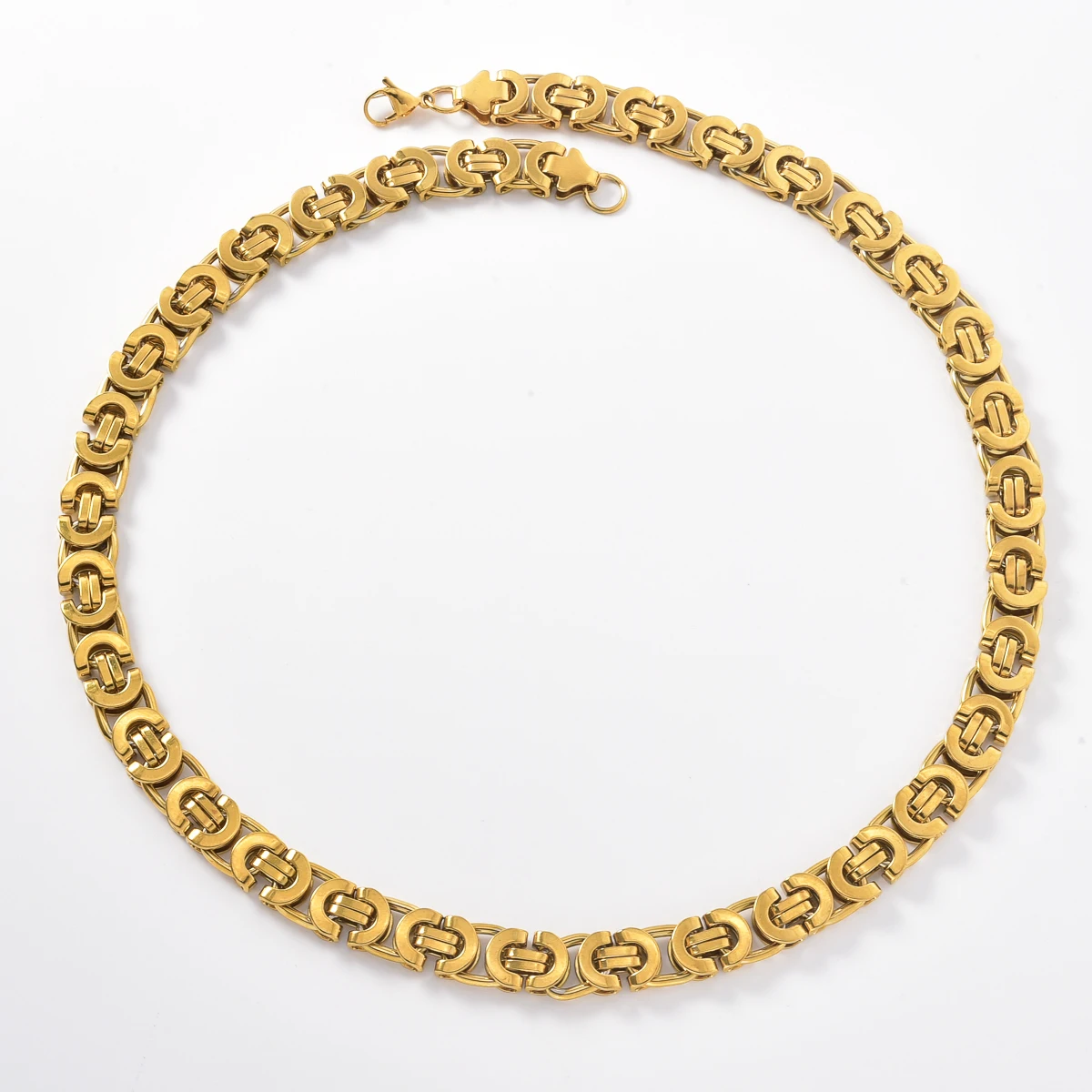 Vintage vergoldete Kette Halskette Damen Retro viktorianisch Gothic Edelstahl Link Elegant Schmuck Geschenk zum Valentinstag