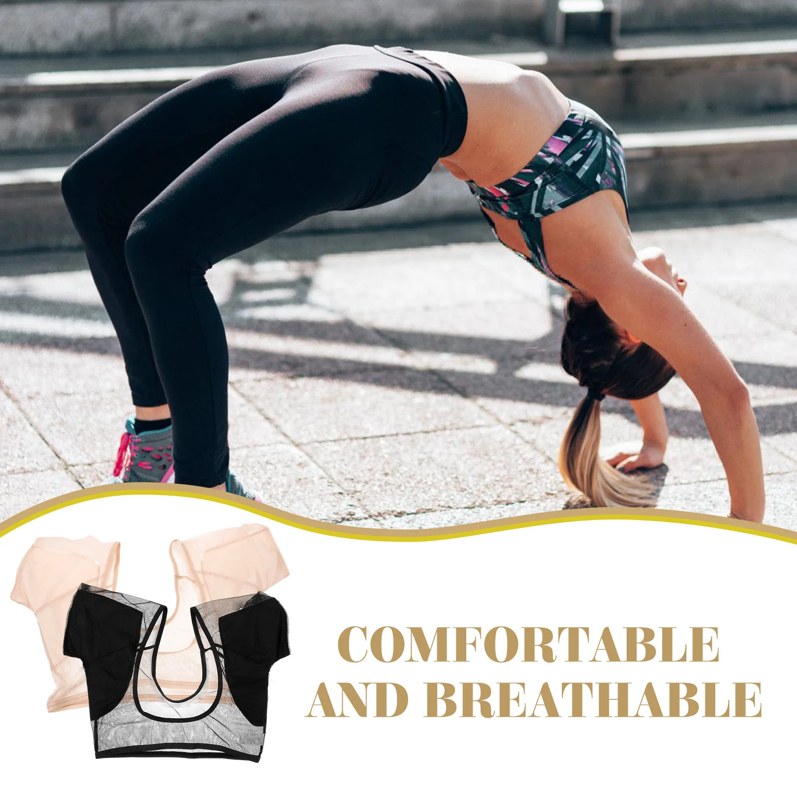 

2Pcs Women's Sweat Absorbing Vest Chinlon Material Breathable Sweat Proof Underarm Protector for Yoga Running Workout Outdoor